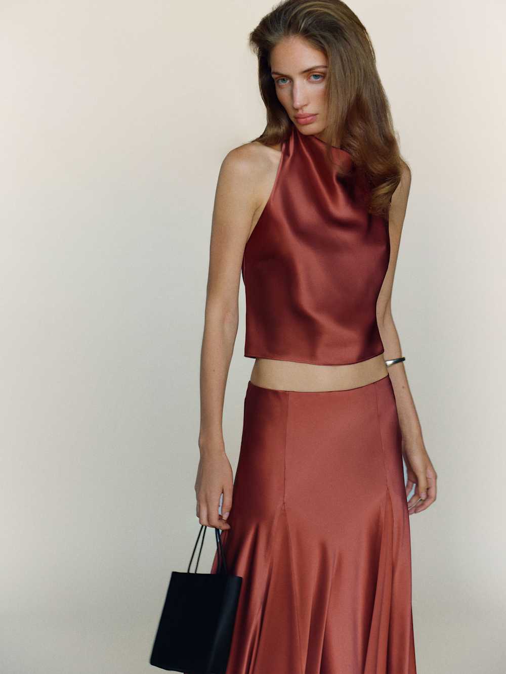 Reformation Sera Silk Two Piece - Rosewood