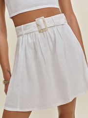 Reformation Niki Belted Linen Two Piece - White