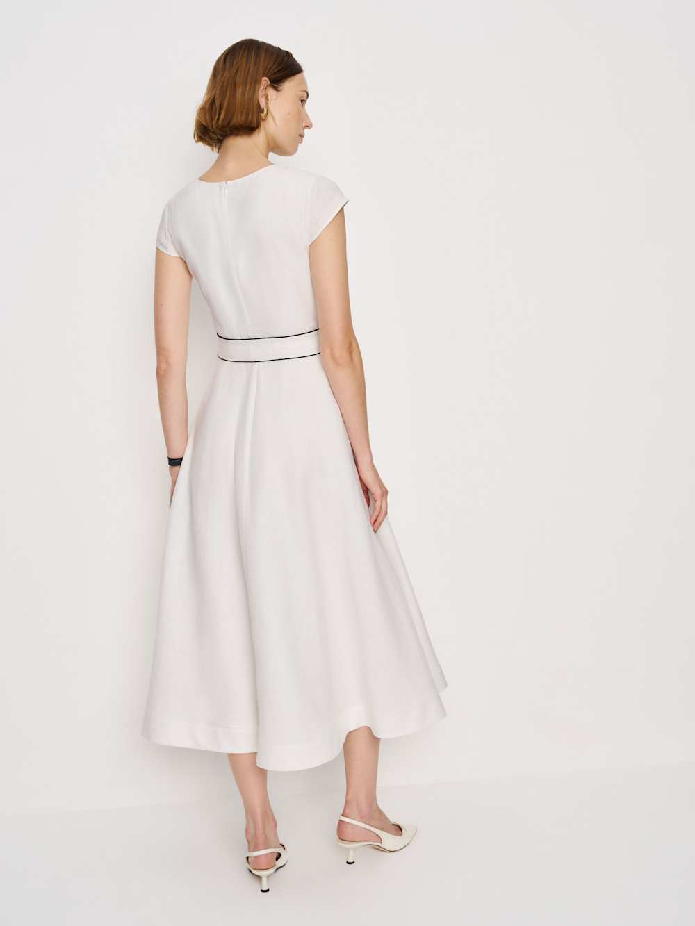 Reformation Felipe Belted Linen Dress - White