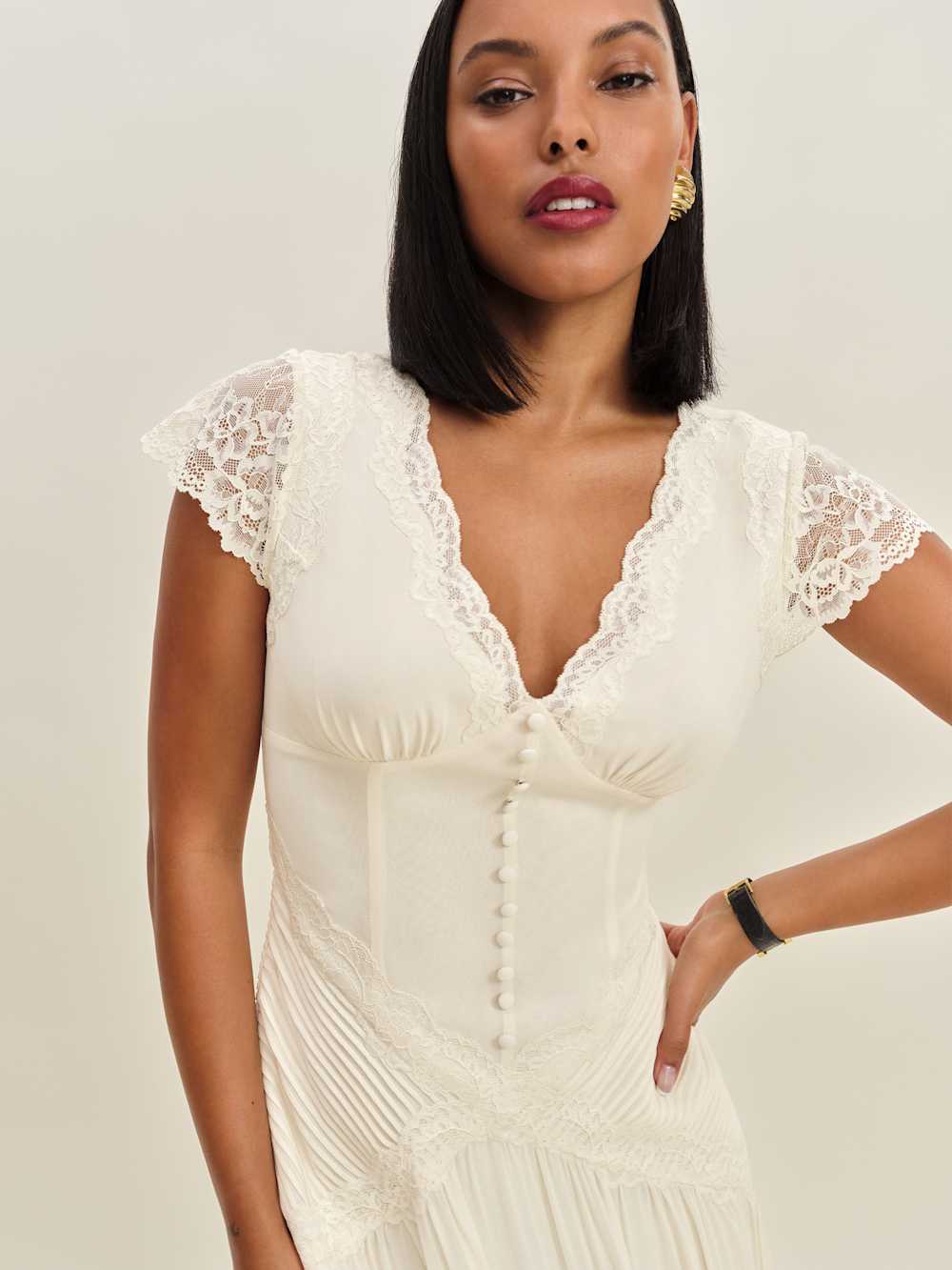 Reformation Arianne Dress - Fior Di Latte