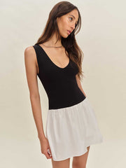 Reformation Alyssa Knit Dress - Black And White