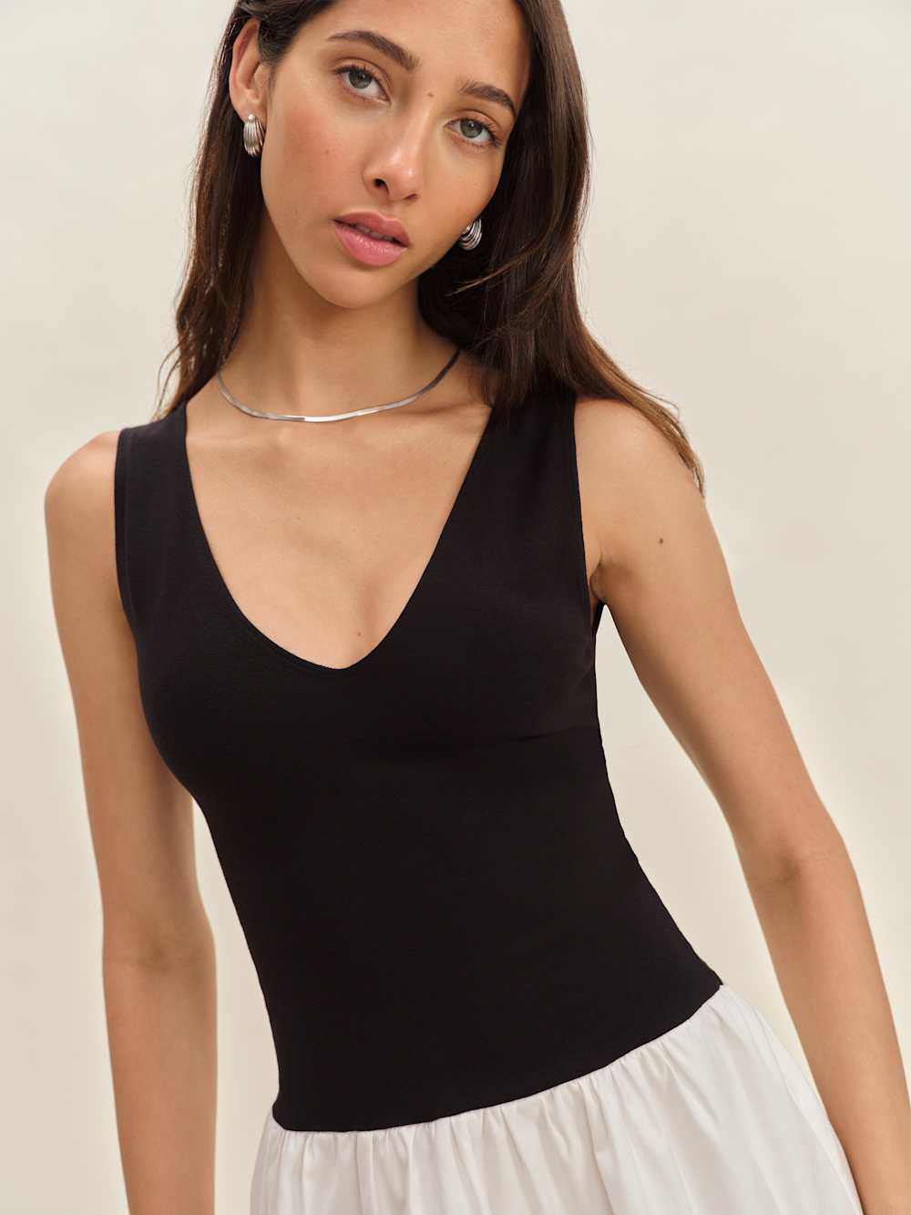 Reformation Alyssa Knit Dress - Black And White