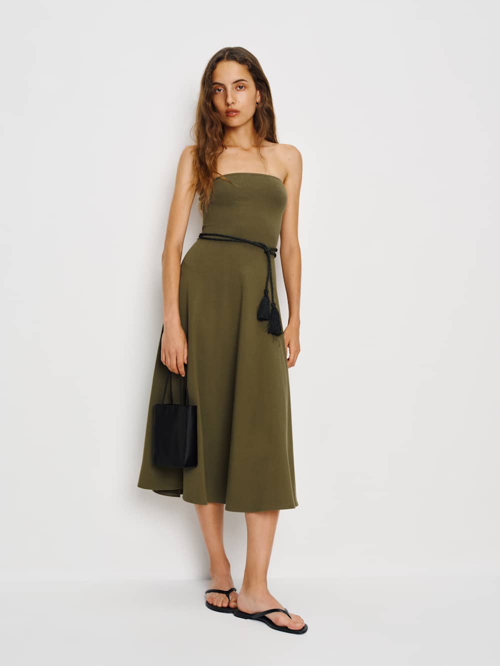 Reformation Lora Knit Dress - Dark Olive