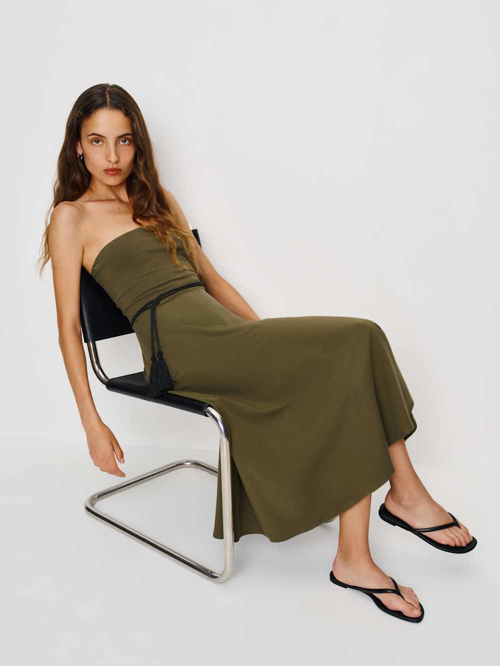 Reformation Lora Knit Dress - Dark Olive