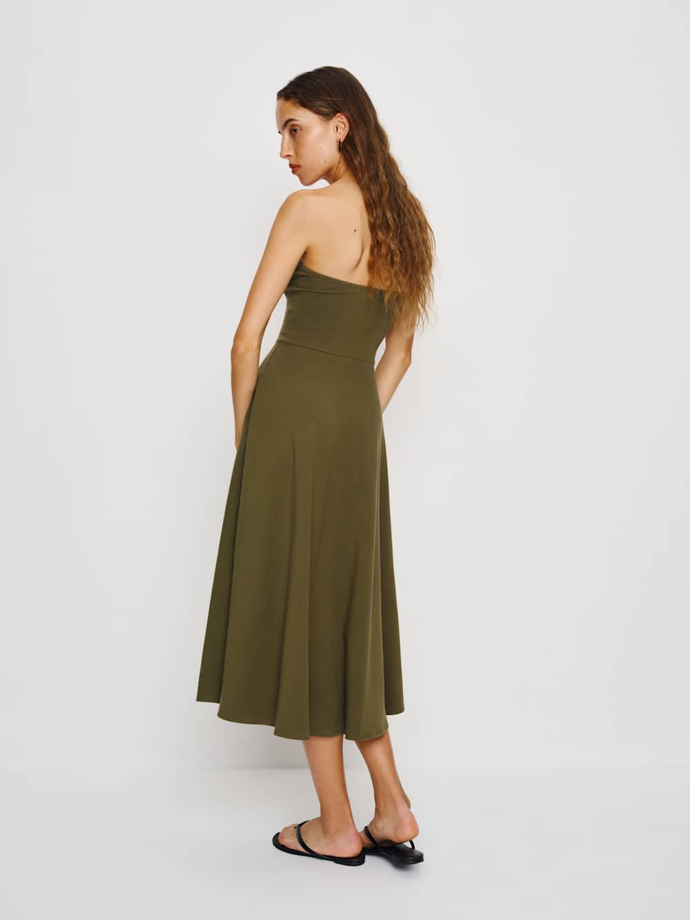 Reformation Lora Knit Dress - Dark Olive