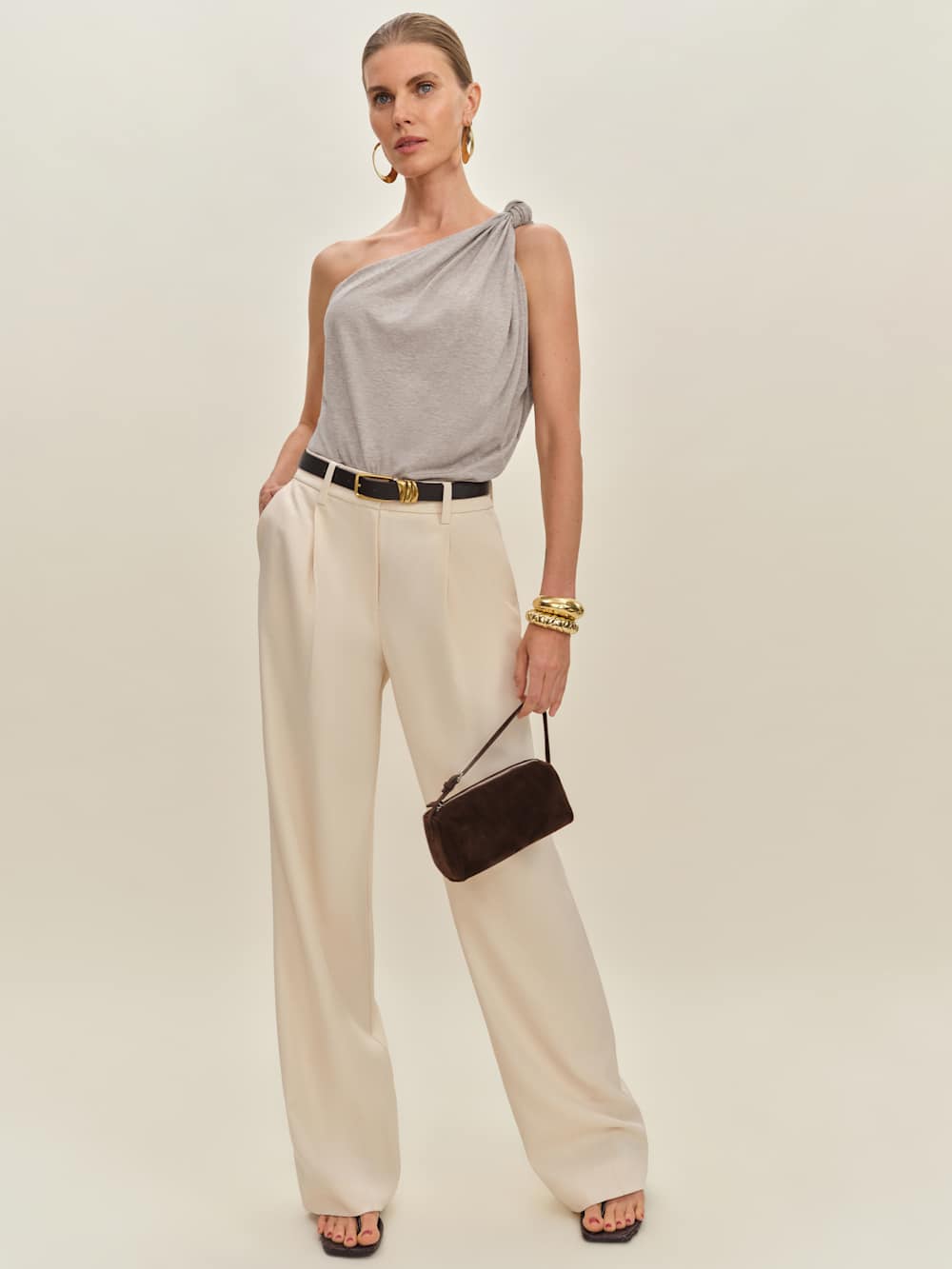 Reformation Harvey Knit Top - Heather Taupe