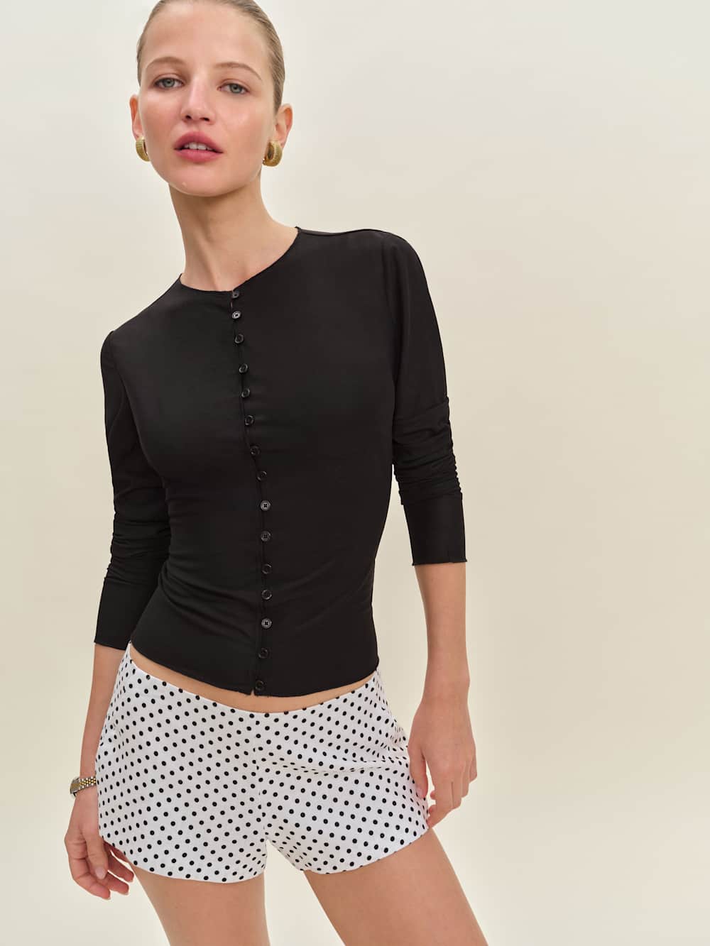 Reformation Val Knit Cardigan - Black