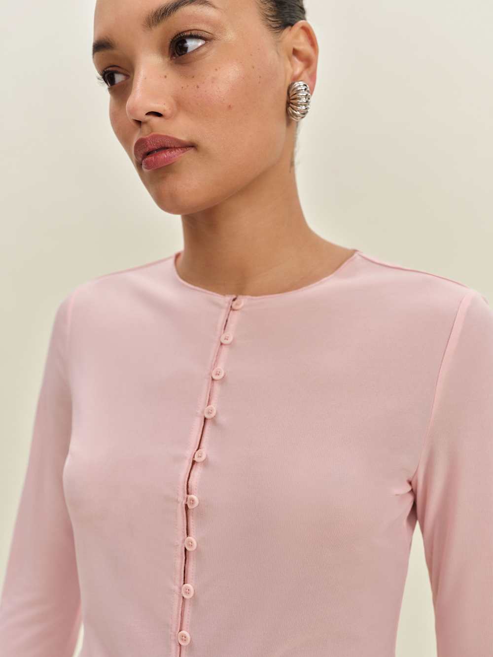 Reformation Val Knit Cardigan - Pink