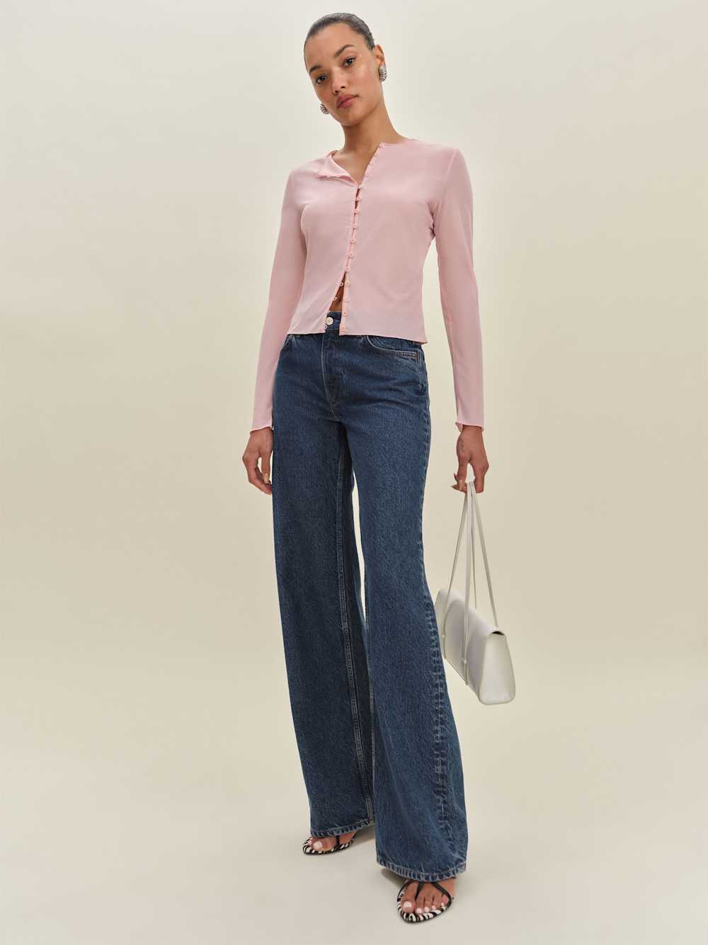 Reformation Val Knit Cardigan - Pink