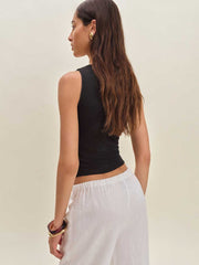Reformation Rue Pointelle Knit Top - Black