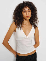 Reformation Rue Pointelle Knit Top - White