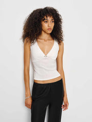 Reformation Rue Pointelle Knit Top - White