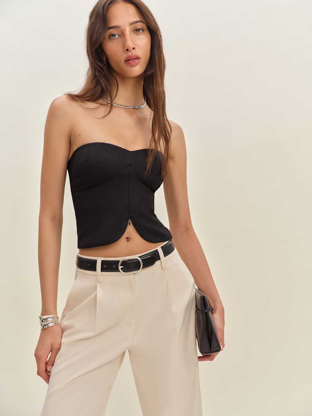 Reformation Maisie Linen Top - Black