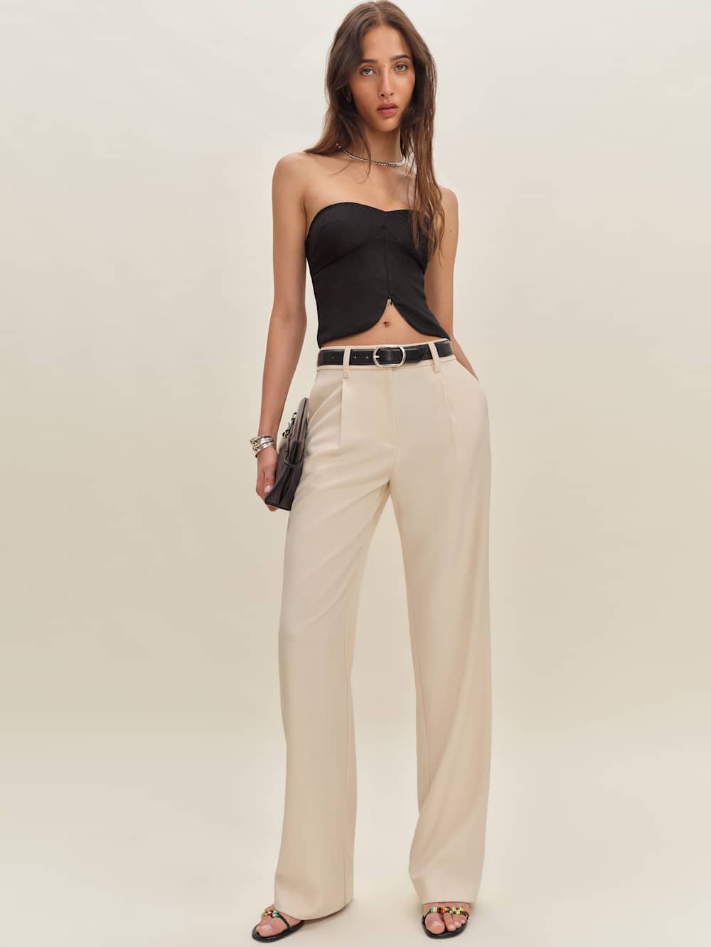 Reformation Maisie Linen Top - Black