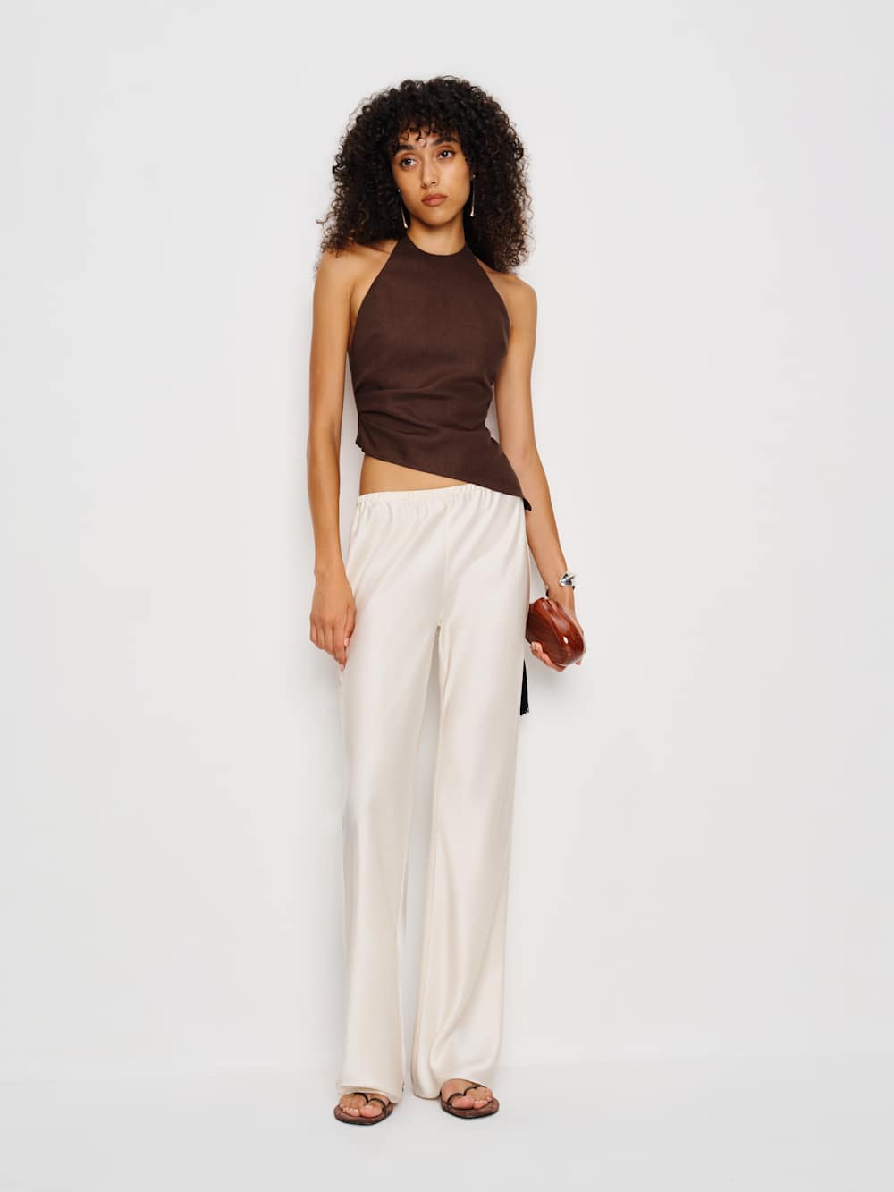Reformation Reese Linen Top - Cafe