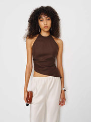 Reformation Reese Linen Top - Cafe