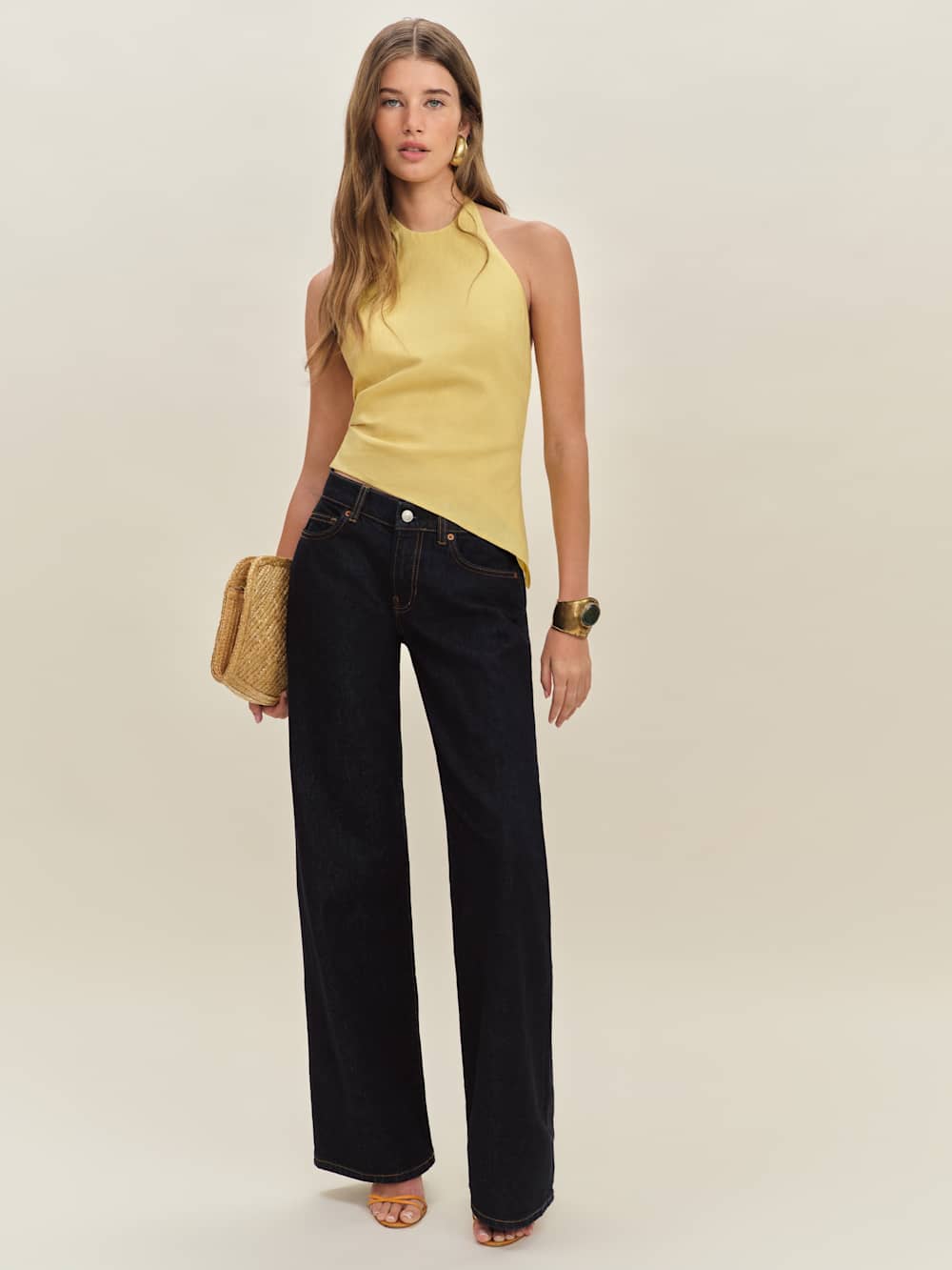 Reformation Reese Linen Top - Sunshine