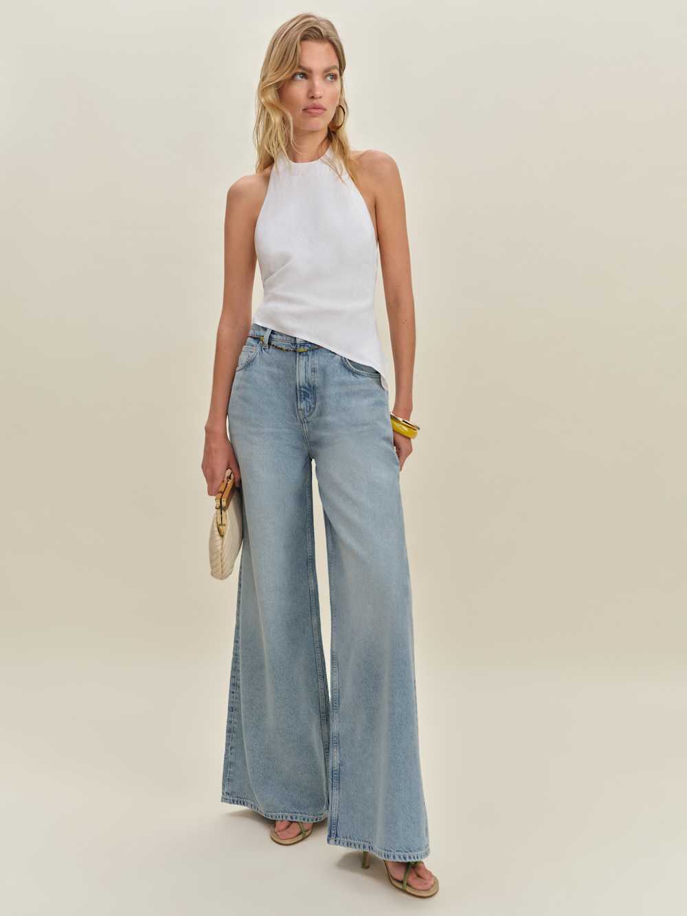 Reformation Reese Linen Top - White
