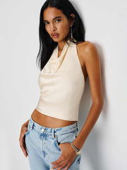 Reformation Tali Silk Top - Fior Di Latte