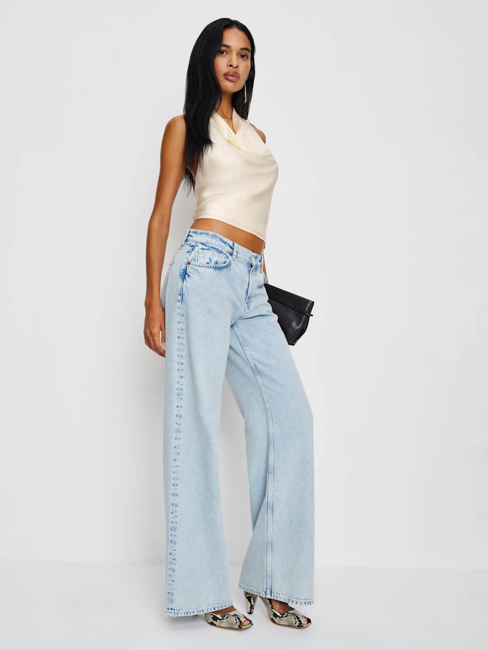 Reformation Tali Silk Top - Fior Di Latte