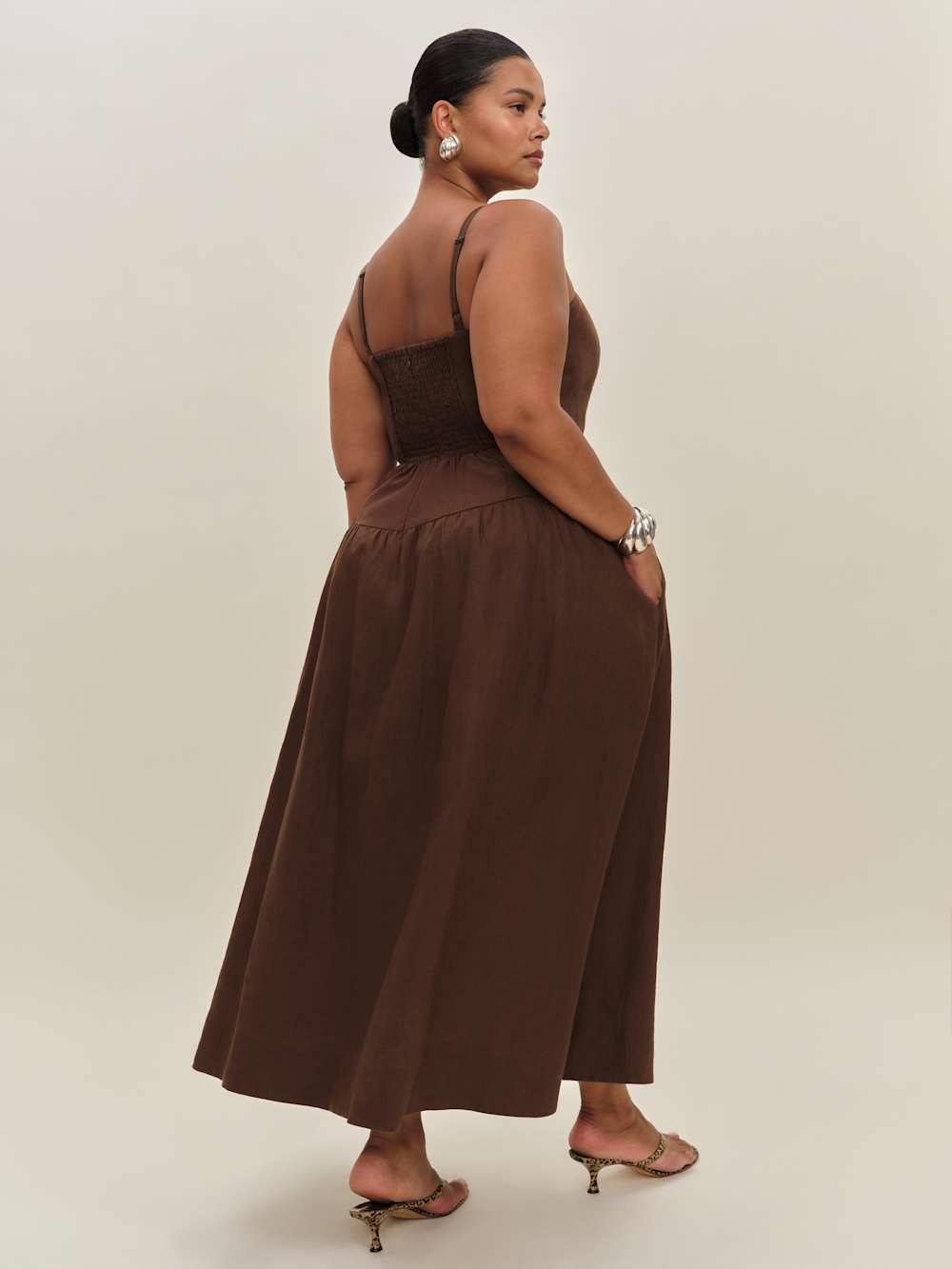 Reformation Katarin Linen Dress Es - Cafe