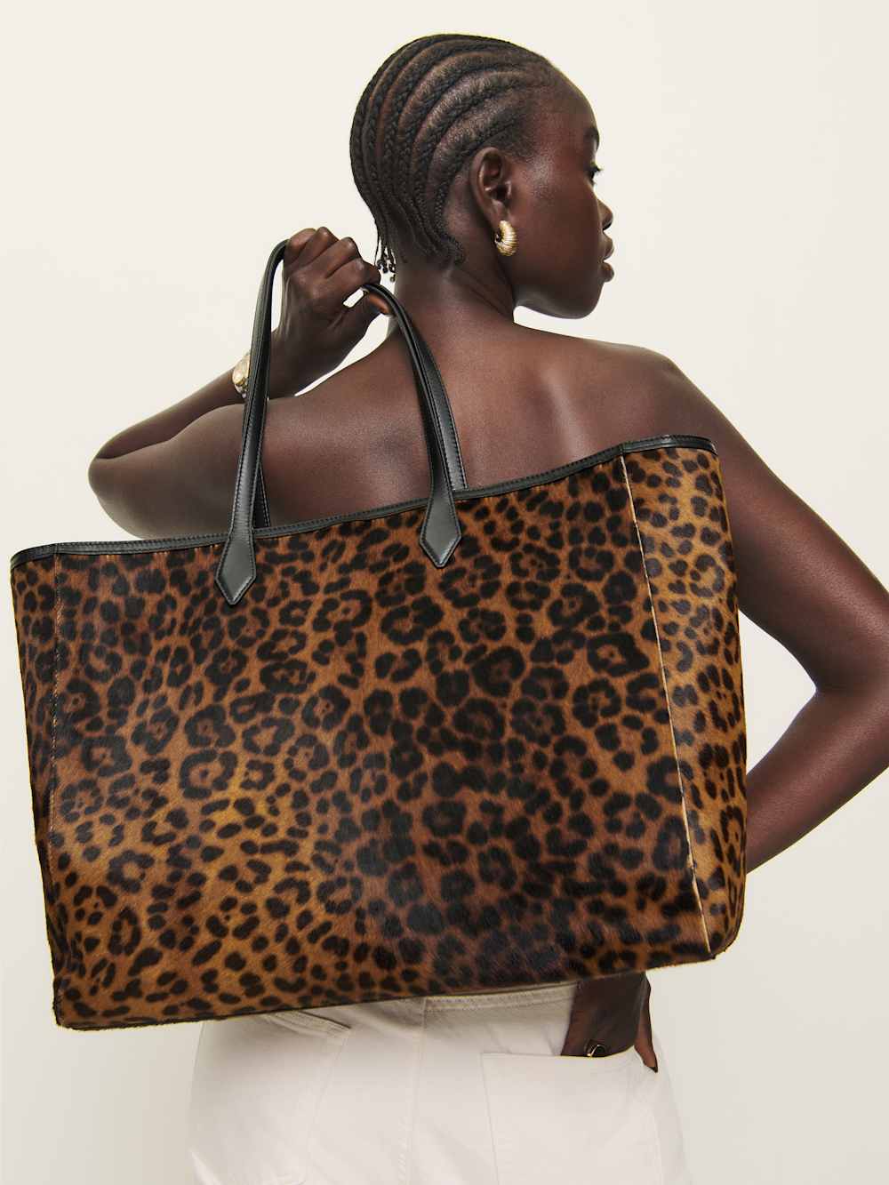 Reformation Sofia Tote - Leopard Haircalf
