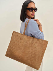 Reformation Sofia Tote - Sienna Embossed Suede