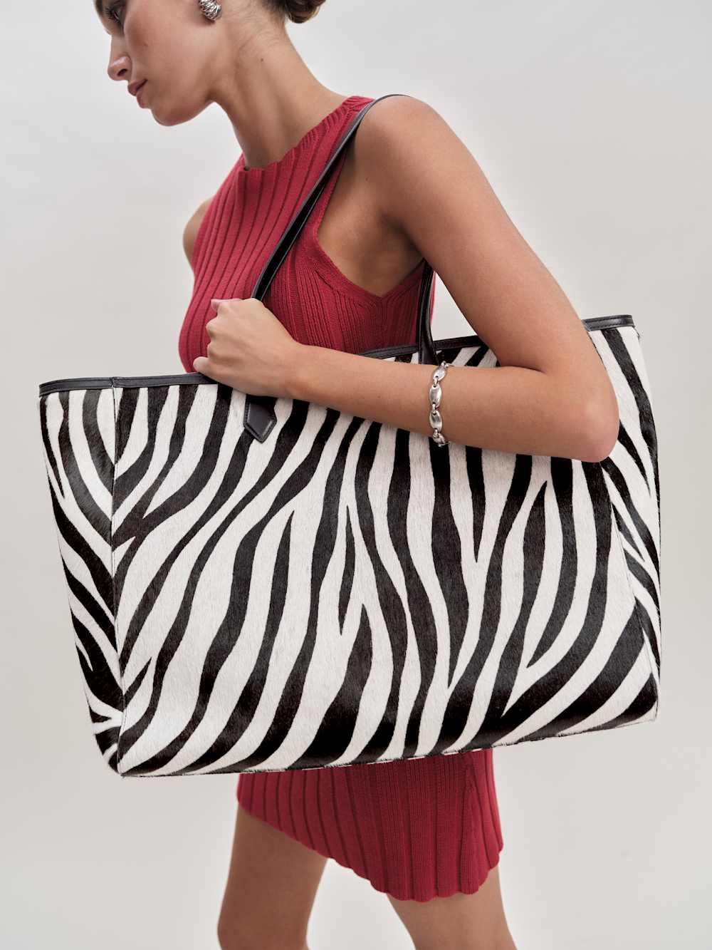 Reformation Sofia Tote - Zebra Haircalf