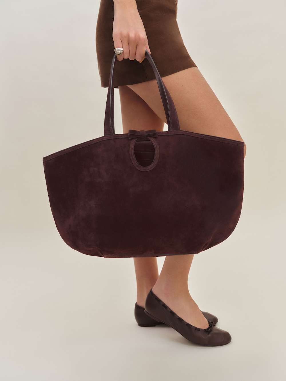 Reformation Regina Tote Bag - Espresso Suede