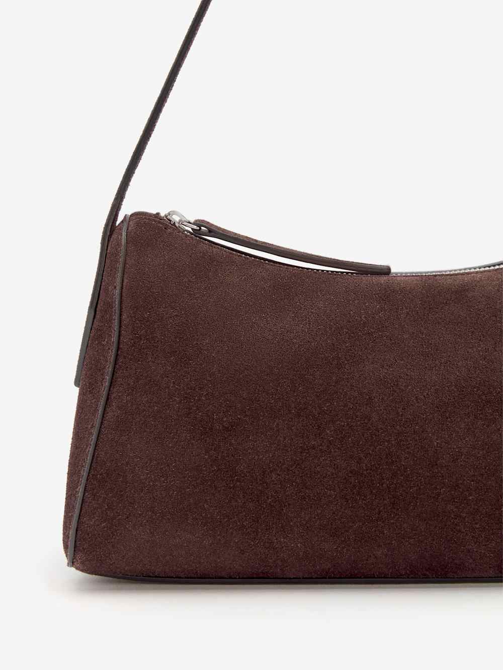 Reformation Hannah Shoulder Bag - Espresso Suede