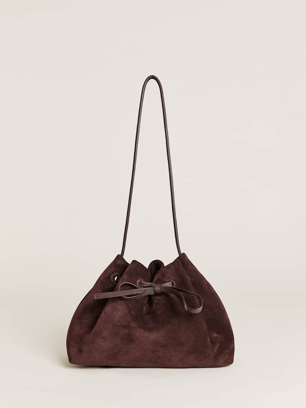 Reformation Ella Shoulder Bag - Espresso Suede