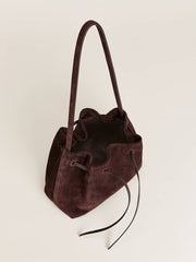 Reformation Ella Shoulder Bag - Espresso Suede