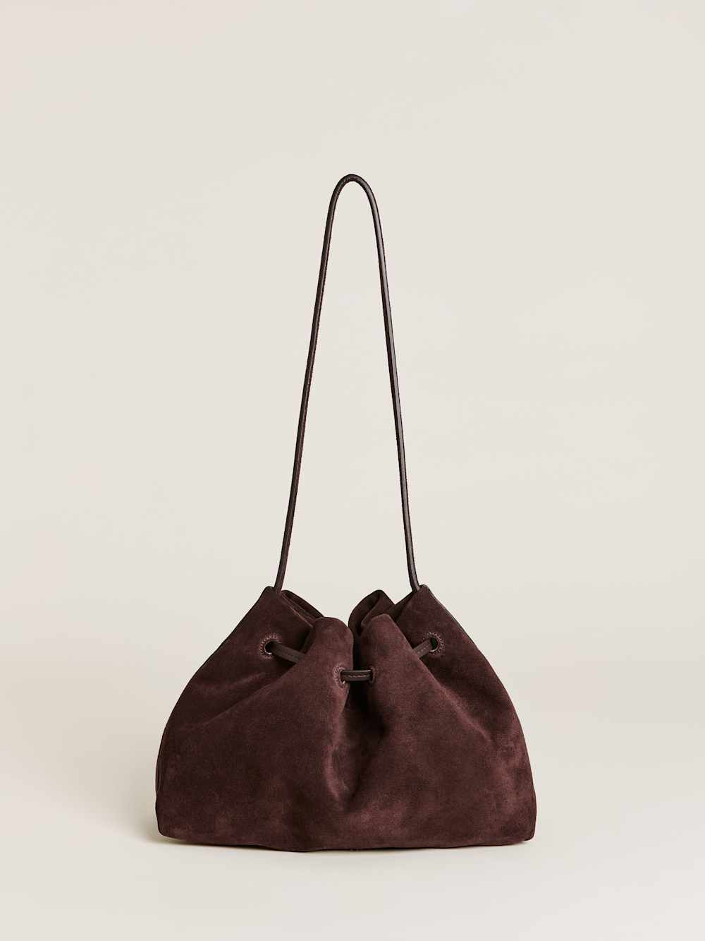Reformation Ella Shoulder Bag - Espresso Suede
