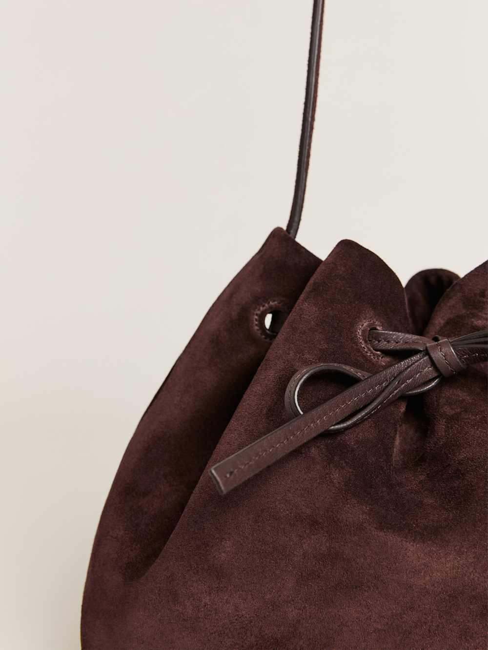 Reformation Ella Shoulder Bag - Espresso Suede