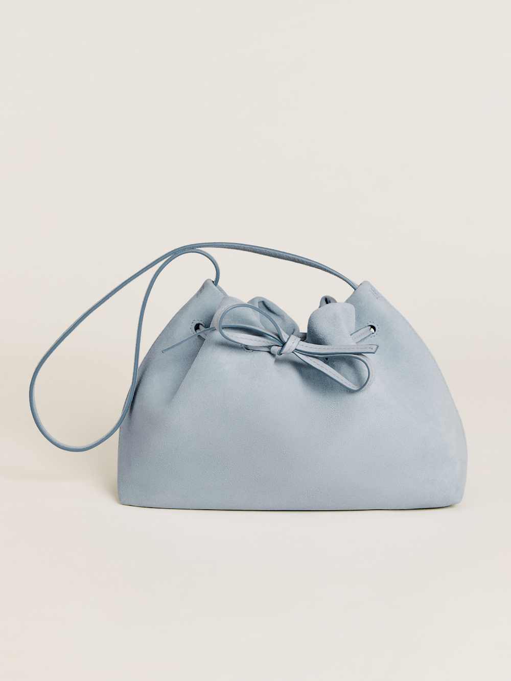 Reformation Ella Shoulder Bag - Mist Suede Leather