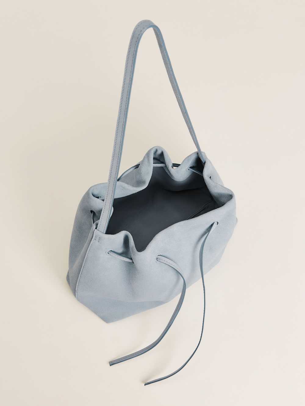 Reformation Ella Shoulder Bag - Mist Suede Leather