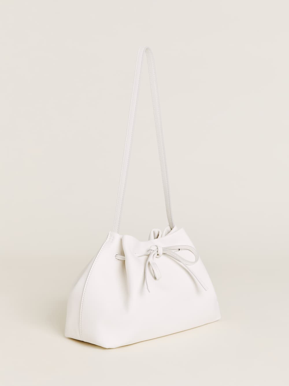 Reformation Ella Shoulder Bag - Optic White Leather
