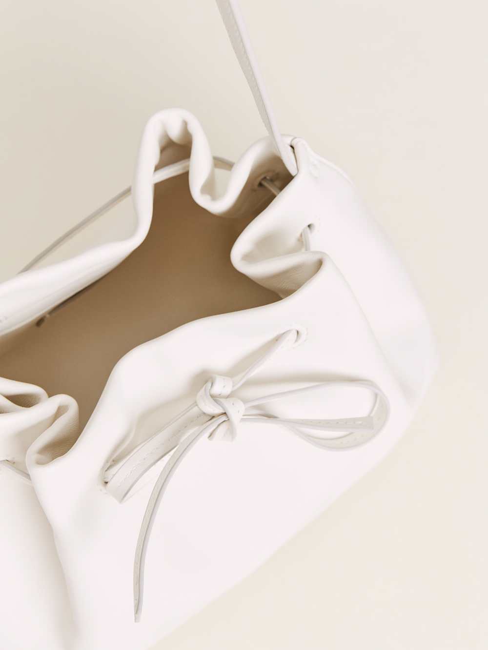 Reformation Ella Shoulder Bag - Optic White Leather