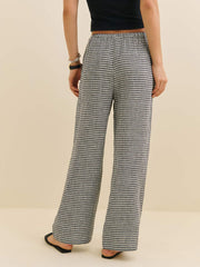Reformation Petites Olina Linen Cropped Pant - Remy Check