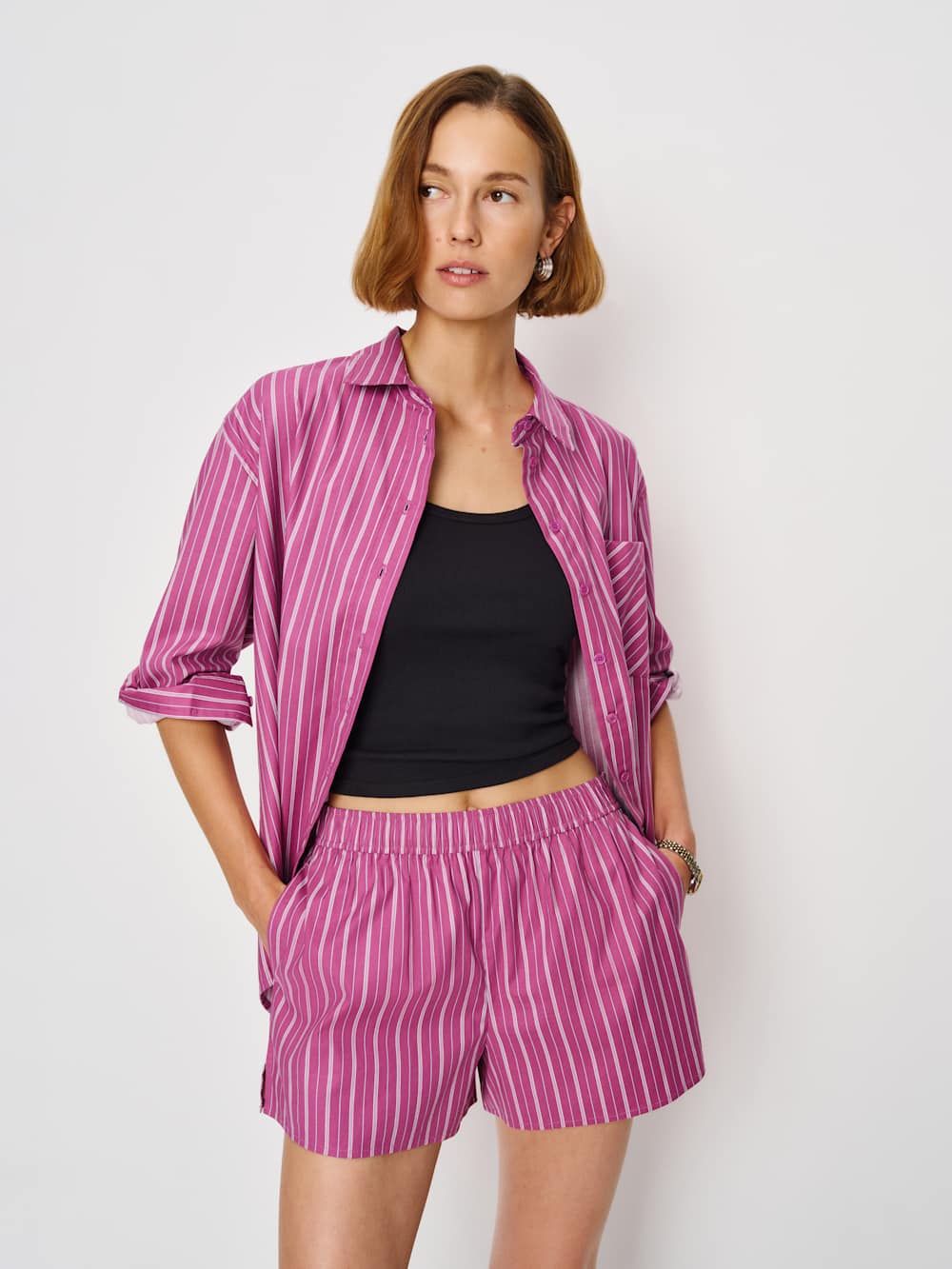 Reformation Miles Short - Hibiscus Stripe