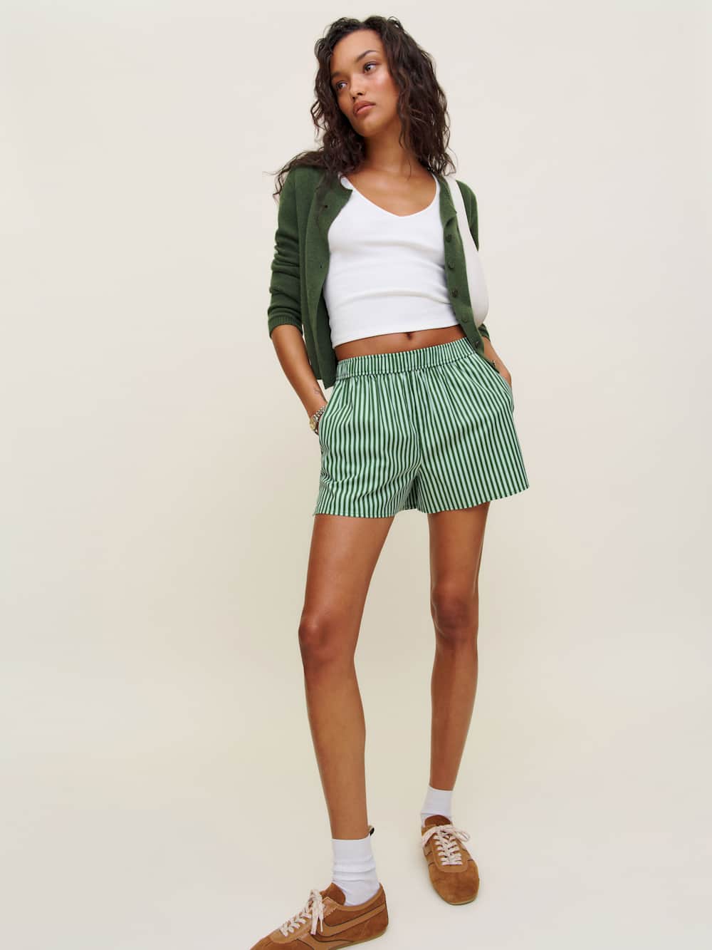 Reformation Miles Short - Mojito Stripe