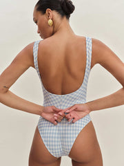 Reformation Bahia One Piece Swimsuit - Crystal Check