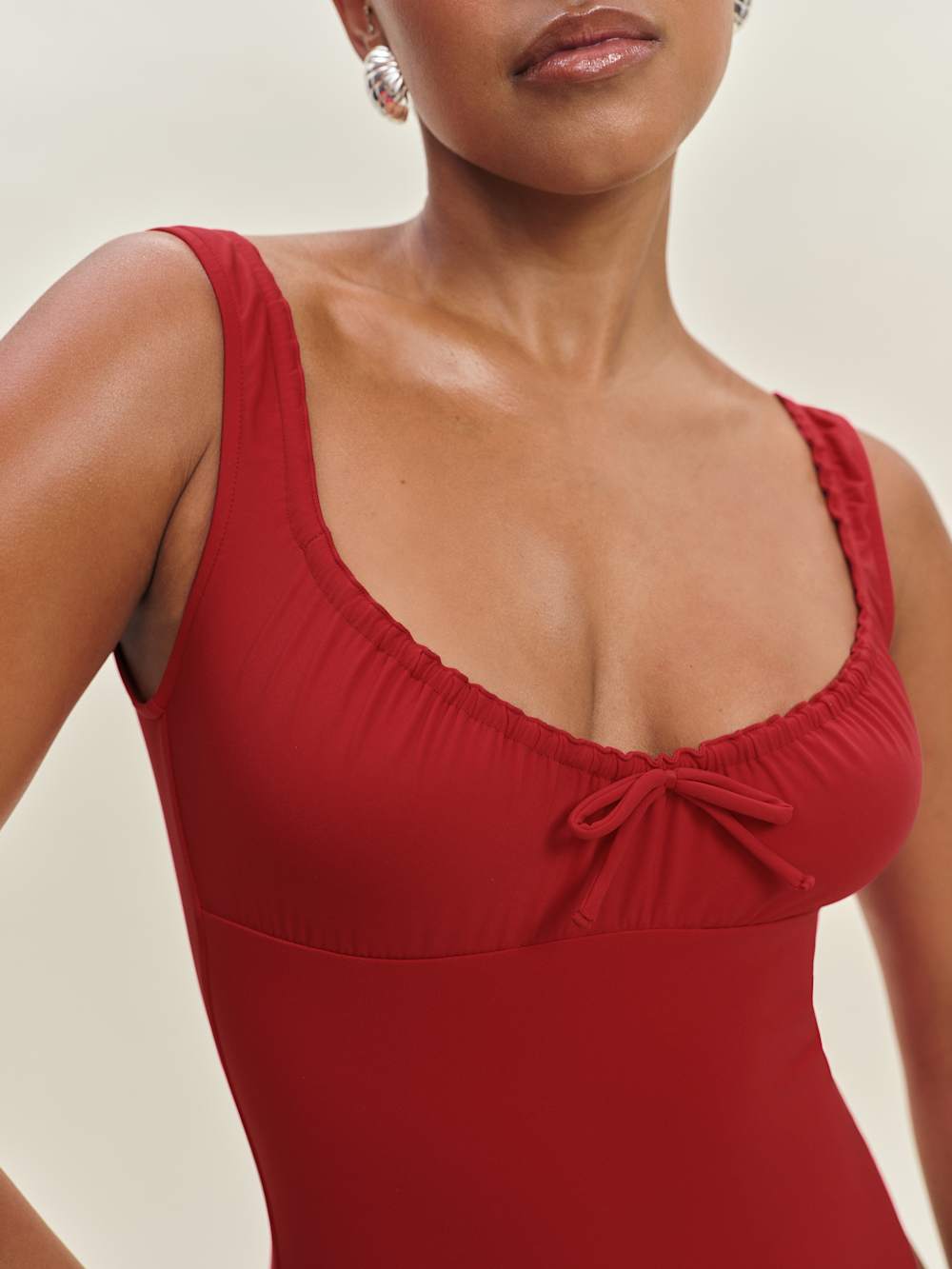 Reformation Bahia One Piece Swimsuit - Lipstick