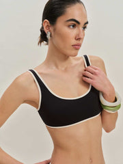 Reformation Vicky Bikini Top - Black Fior