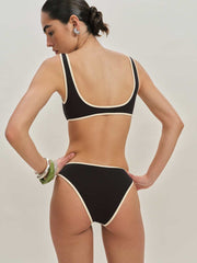 Reformation Vicky Bikini Top - Black Fior