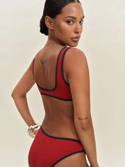 Reformation Vicky Bikini Top - Lipstick Midnight