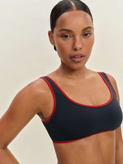 Reformation Vicky Bikini Top - Midnight Lipstick