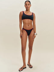 Reformation Vicky Bikini Top - Midnight Lipstick