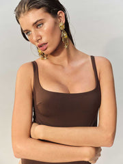 Reformation Wailea One Piece Swimsuit - Cafe