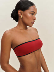 Reformation Praia Bikini Top - Lipstick Midnight